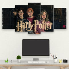 Painel Mosaico Kit de 5 Quadros Harry potter - Harry, Hermione e Rony